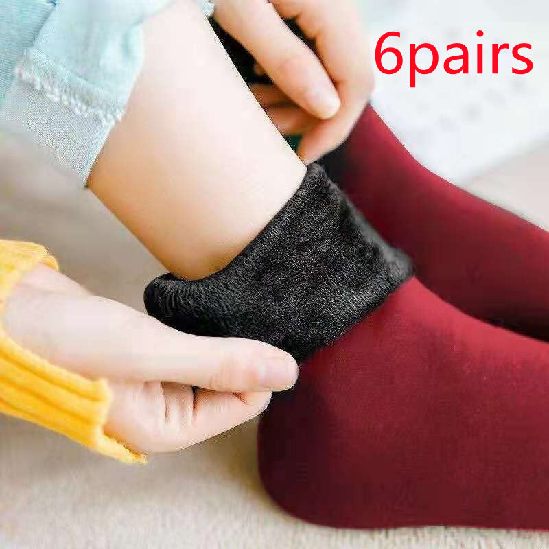 Winter Plush Thickened Mid Height Warm Snow Socks