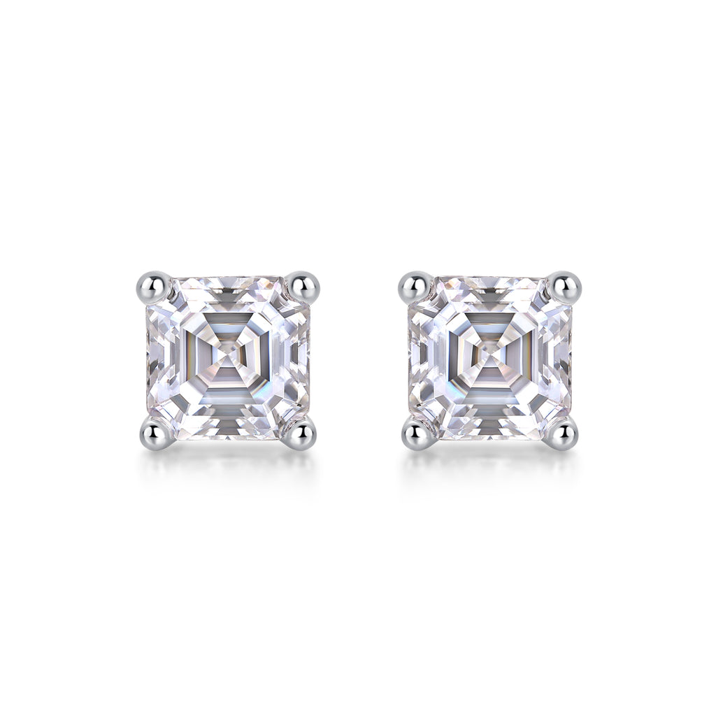 Unrestrained - Top-quality Moissanite S925 Silver And Platinum-plated Stud Earrings, A Fashionable And Trendy Accessory That Can Be Tested With A Diamond Pen In Gold Rose Gold