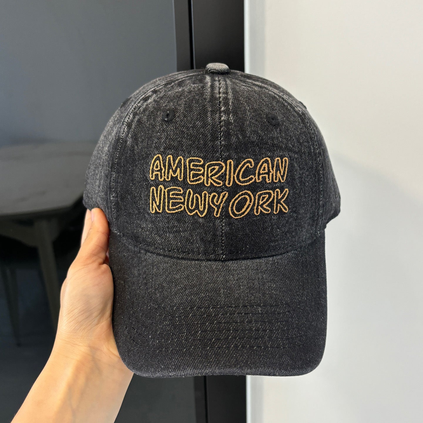 American Retro Washed Denim Peaked Cap Female Korean Style