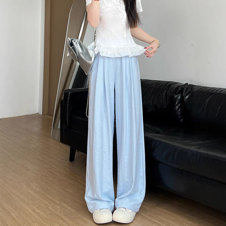 Casual Tall Sweatpants Idle Style White Wide Leg Pants