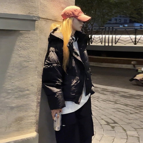 Short Small Hooded Down Jacket Women