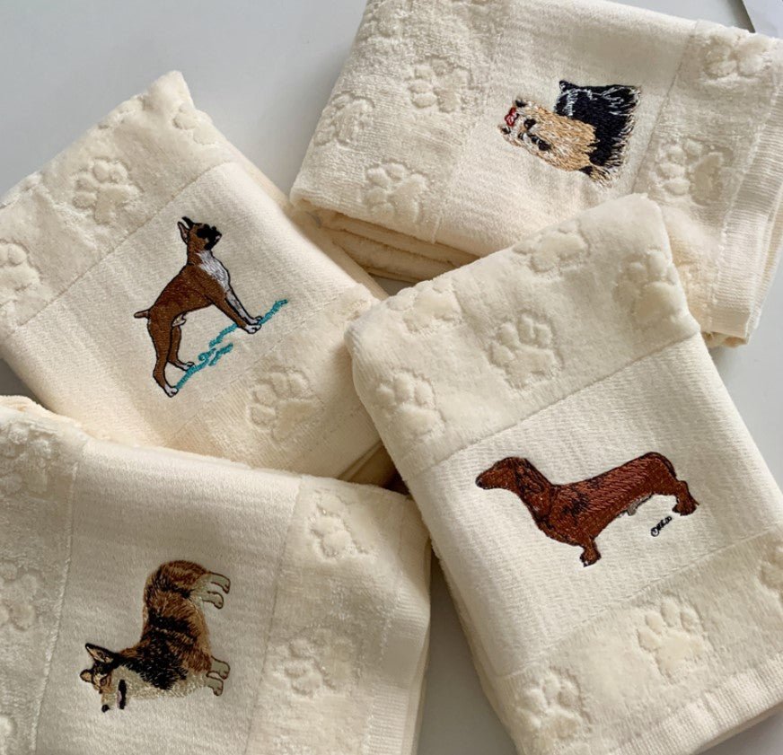 Dog Embroidery Water Absorbing Wash Towel - Eshtree