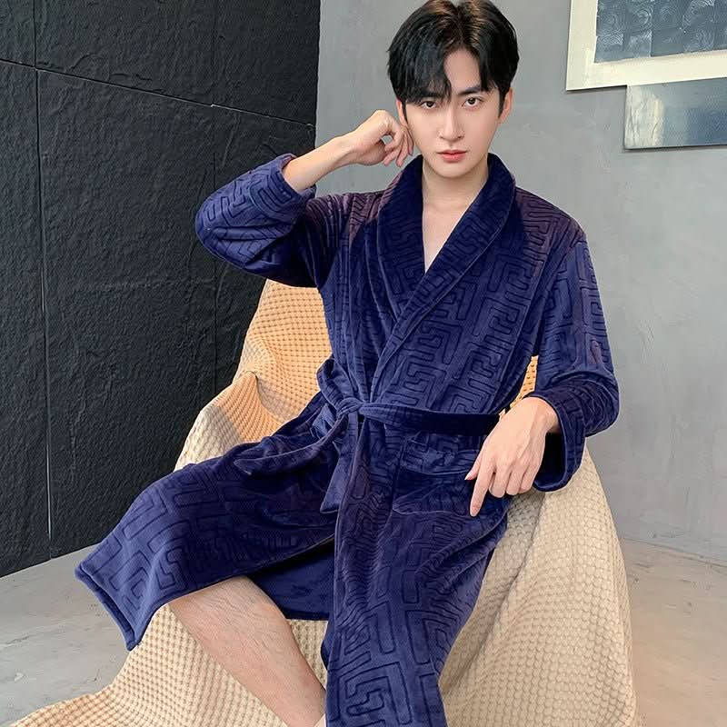 Double - sided Velvet Extra - thick Island Velvet Bathrobe - Eshtree