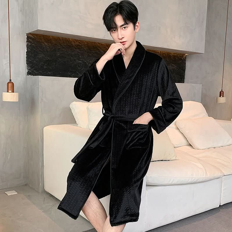 Double - sided Velvet Extra - thick Island Velvet Bathrobe - Eshtree