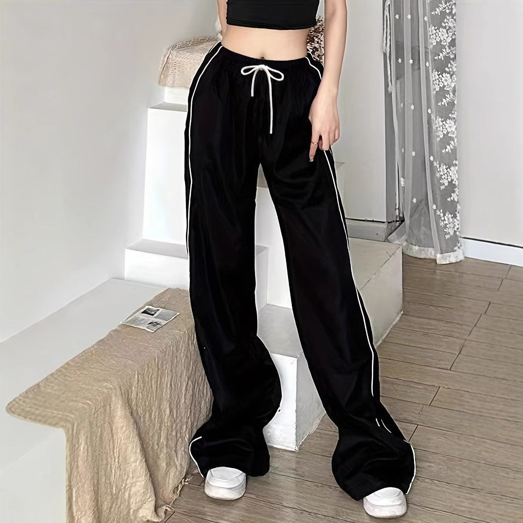 Drawstring Leisure Elastic Waist Pants On Both Sides - Eshtree