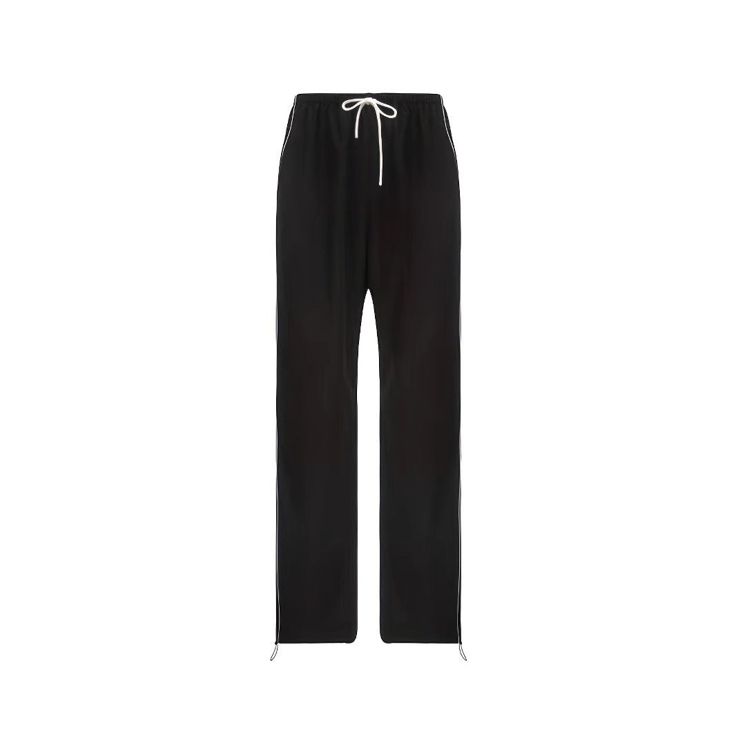 Drawstring Leisure Elastic Waist Pants On Both Sides - Eshtree