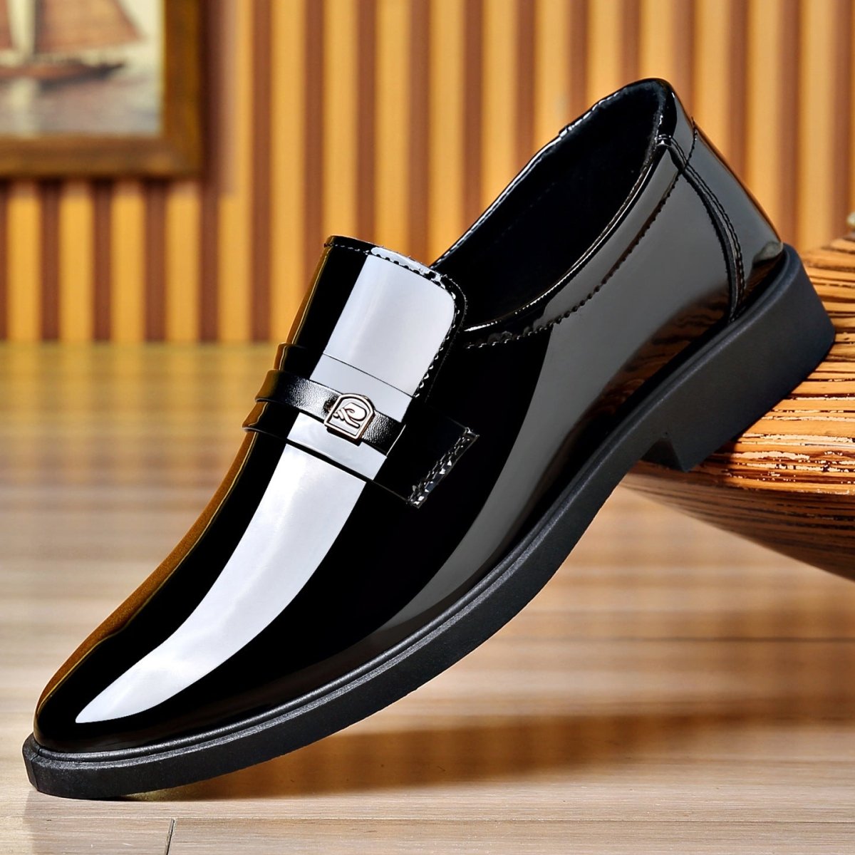 Dress Leather Shoes With A Mirror Like Slip On Design - Eshtree