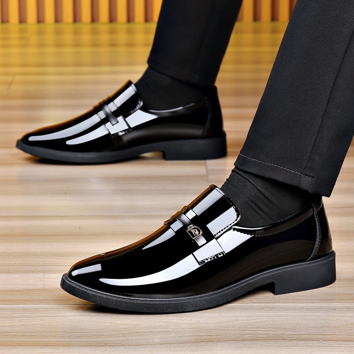 Dress Leather Shoes With A Mirror Like Slip On Design - Eshtree
