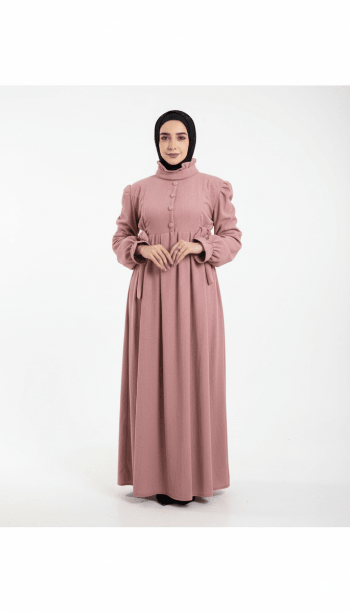 دريس طويل قطيفة مضلّع ، تصميم محتشم وأنيق للمحجبات - Eshtree