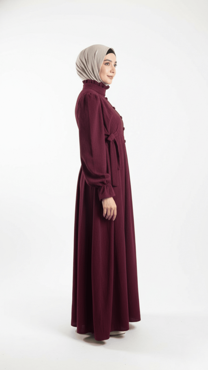 دريس طويل قطيفة مضلّع ، تصميم محتشم وأنيق للمحجبات - Eshtree