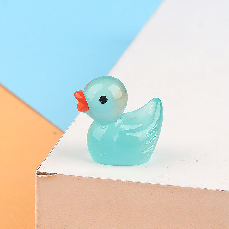 Luminous Little Duck Resin Accessories Micro Landscape Ornaments