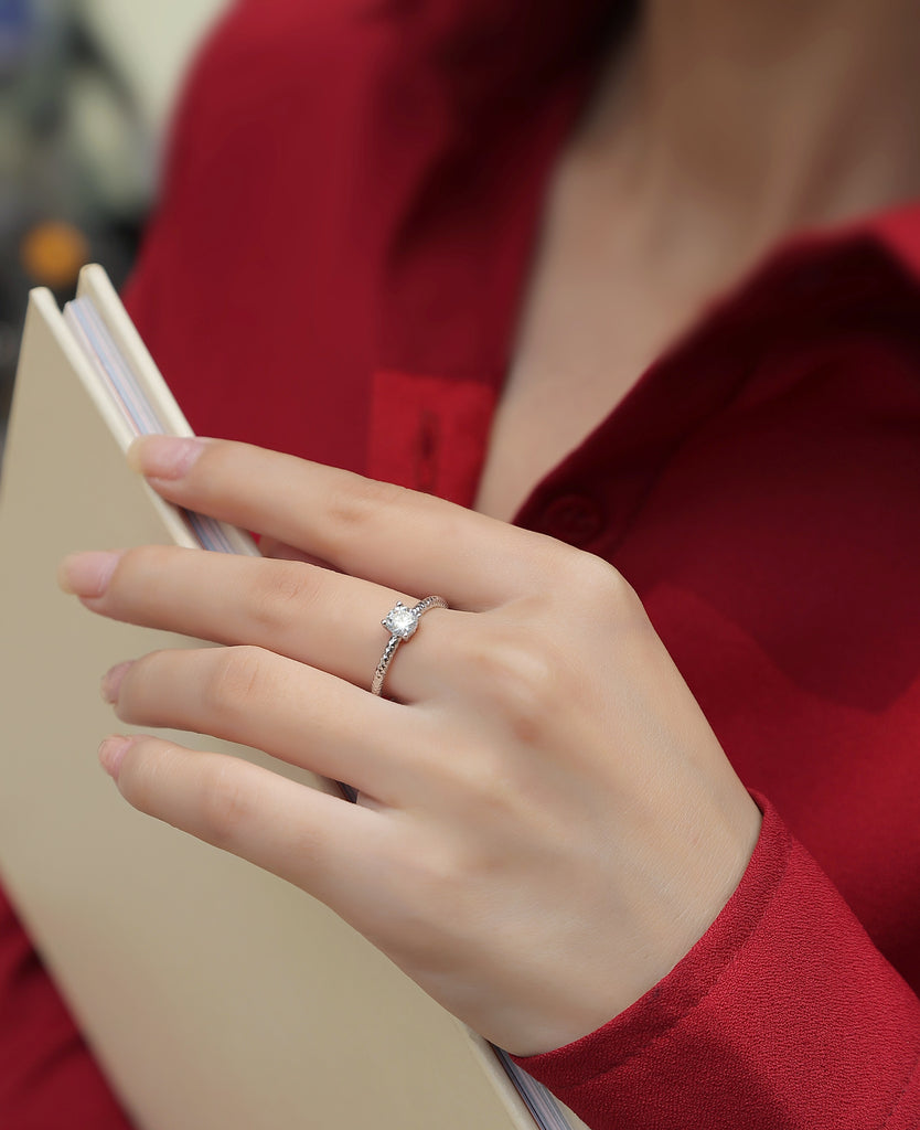 The Bond - Set With Top-quality Moissanite S925 Silver And Platinum-plated Diamond Wedding Ring Can Be Inspected With A Diamond Pen