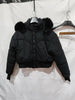 Women's Waist-tight Big Fur Collar Hooded Short Cotton Jacket
