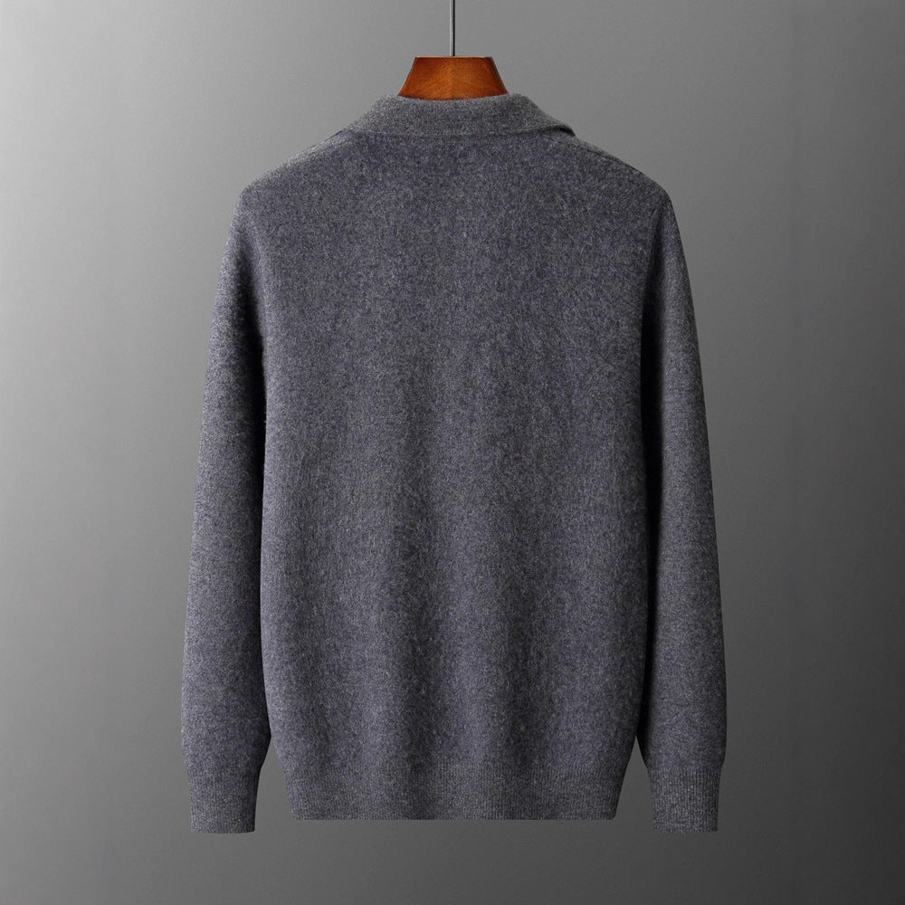 Men's Solid-Color Warm Knitted Cardigan