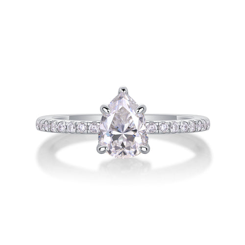Dream - A Wedding Ring Set With Top-quality Moissanite S925 Silver And Platinum-plated Diamond Can Be Tested With A Diamond Pen