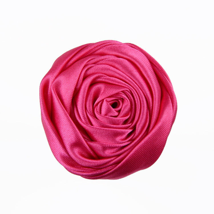 Rose Three-dimensional Bud Satin Fabric Flower Corsage Bridal Bouquet Ornament Accessories