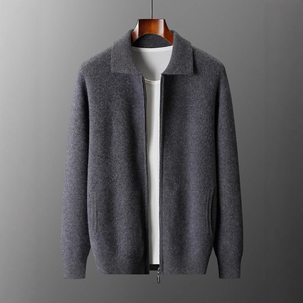 Men's Solid-Color Warm Knitted Cardigan
