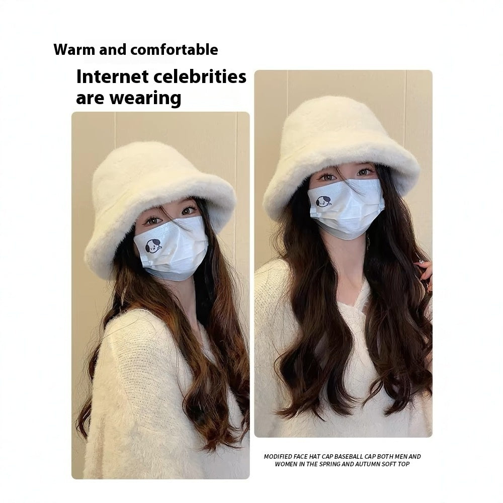 قبعة دلو مبطنة بالفرو للأطفال