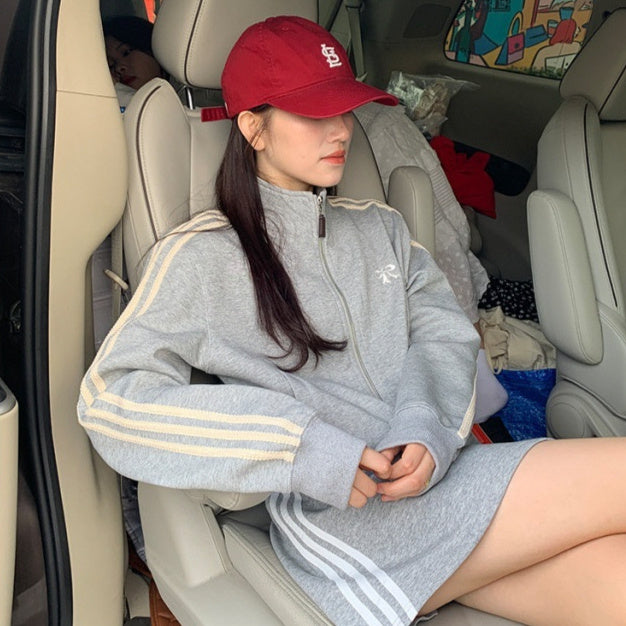 Retro Baseball Jacket Women's Loose Casual