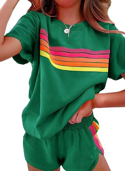 Simple Contrast Color Fashion Casual Set Women