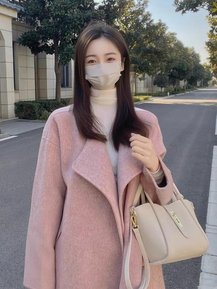 New Korean Style Small Loose Slimming Woolen Overcoat