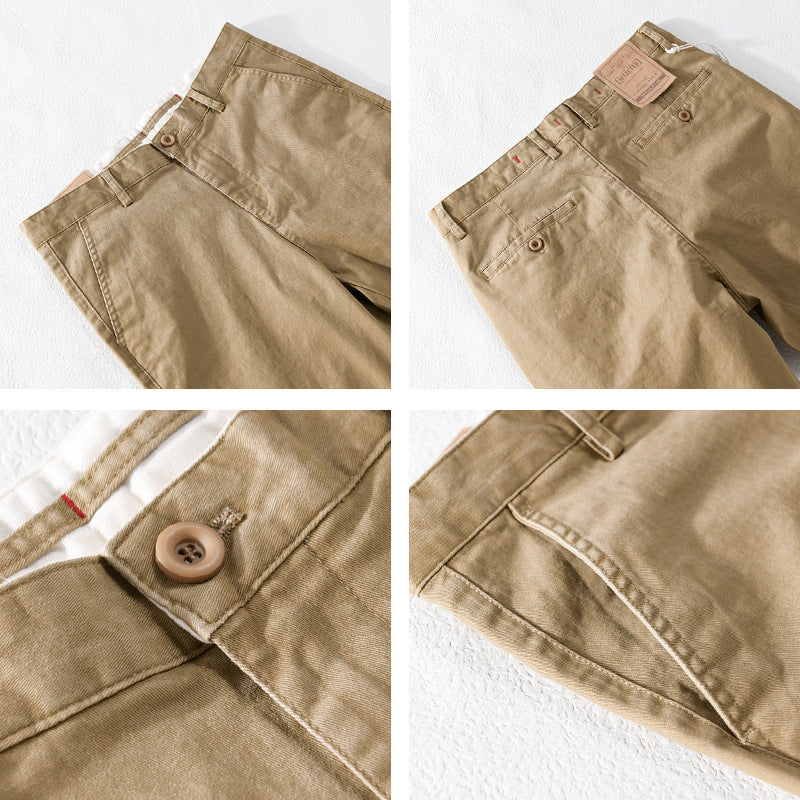 Versatile And Comfortable Cotton Business-casual Pants For Young Men