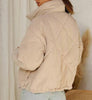 Women's Wadded Stand Collar Long Sleeve Corduroy Zipper Jacket
