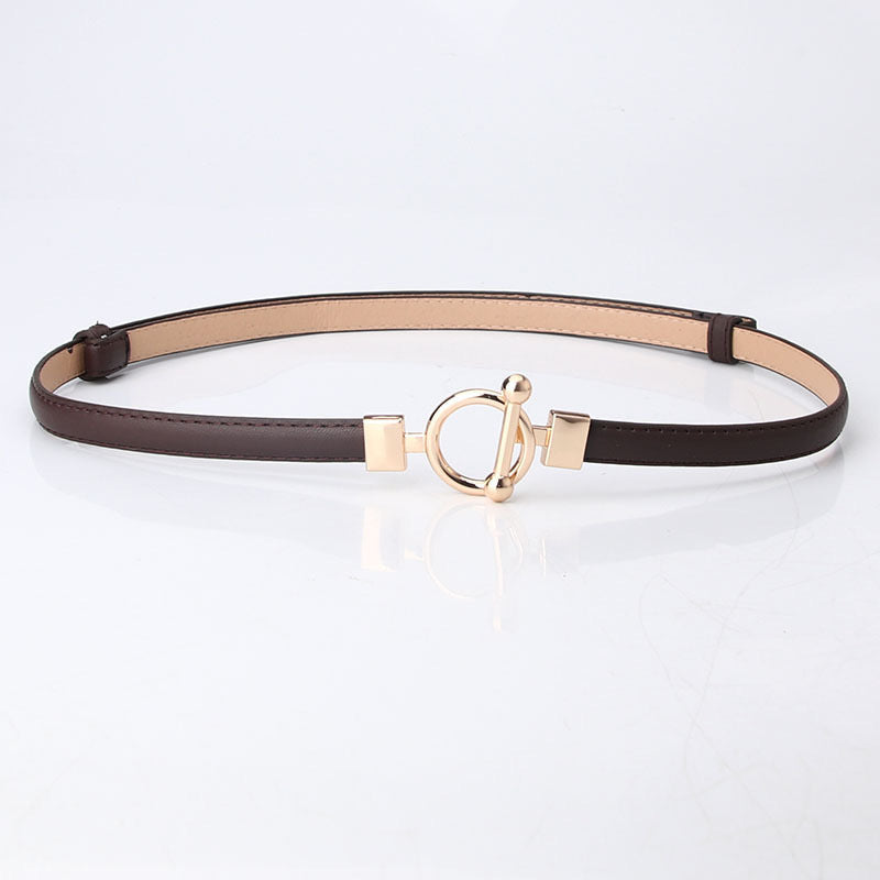 Punch-free Matte Buckle Adjustment Belt Women