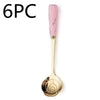 Stainless Steel Flower-shaped Spoon Surface Ceramic Handle Spoon Mixing Spoon