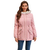 Ladies Hooded With Fur Collar Fleece Padded Coat