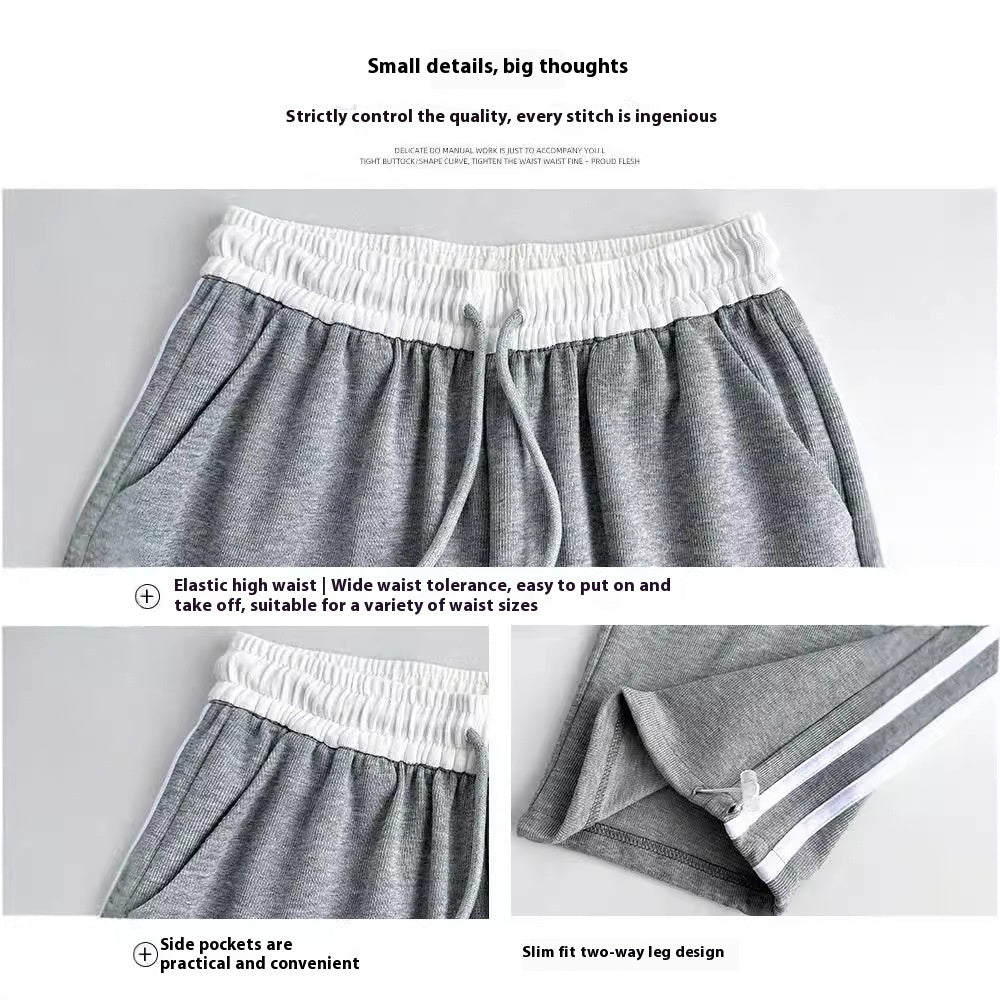 High Waist Drooping Loose Straight Casual Sweatpants