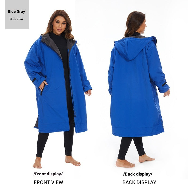 Surfing Diving Thickened Cape Windbreaker Outdoor Hot Spring Cold-proof Coat Bath Towel