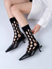Thin Women's Hollow Hole Mid Tube Socks
