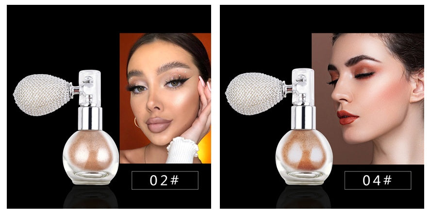 بودرة الجسم اللامعة والمشرقة مع بخاخ