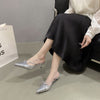 Summer Satin French Style Temperament Half-support High Heel Sandals