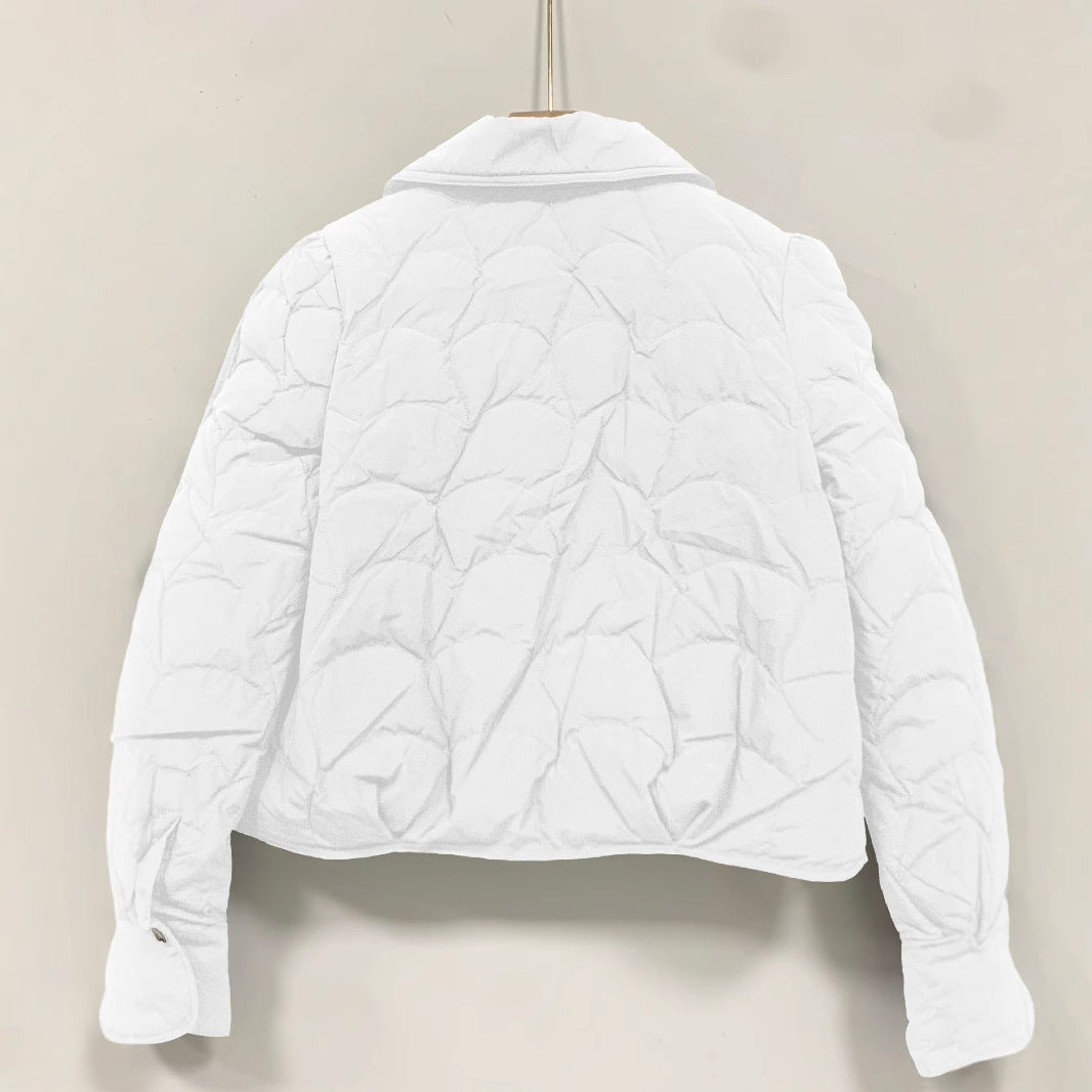 Online Red Diamond Plaid Short Down Jacket