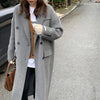 Women's Gray Woolen Plump Girls Loose All-match Coat