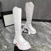 Womens Stylish Chunky-soled Slimming Over-the-knee Boots