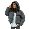 Cotton-padded Loose Coat Short Pocket Cap Jacket