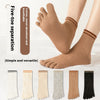 Breathable Sweat Absorbing Five Finger Striped Mid-calf Length Socks