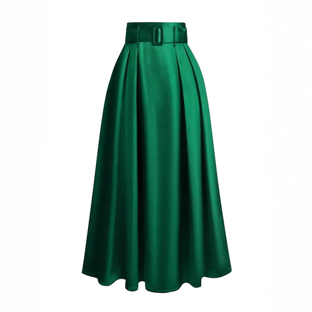 Women's High Waist Pure Color Skirt
