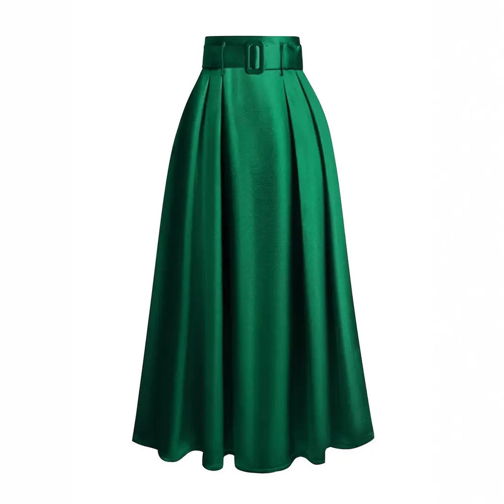 Women's High Waist Pure Color Skirt