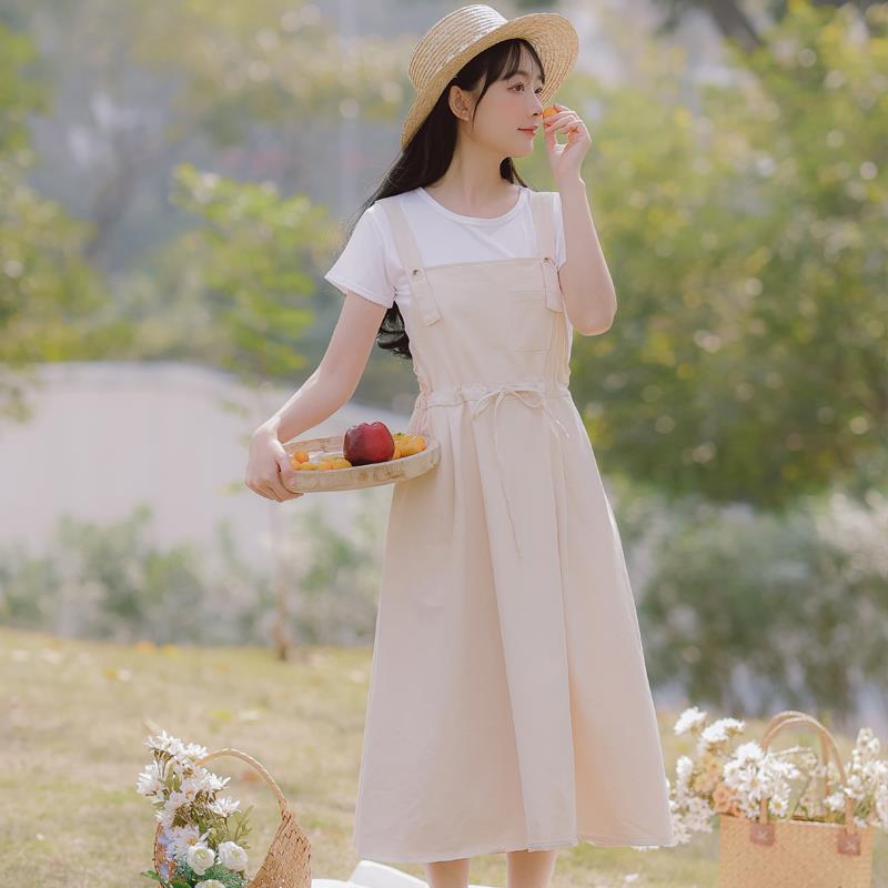 Literary And Forest Suspender Skirt College Style Dress