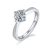 Moonlight City - A Wedding Ring Set With 1-carat Top-quality Moissanite S925 Silver And Platinum-plated Diamond. The Ring Can Be Inspected With A Diamond Pen