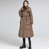 Knee-length Warm Cotton Coat Loose Thicken Waist-cinching Padded Jacket