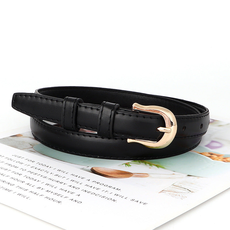 Suit Fashion Thin Belt Women's Black Jeans Strap