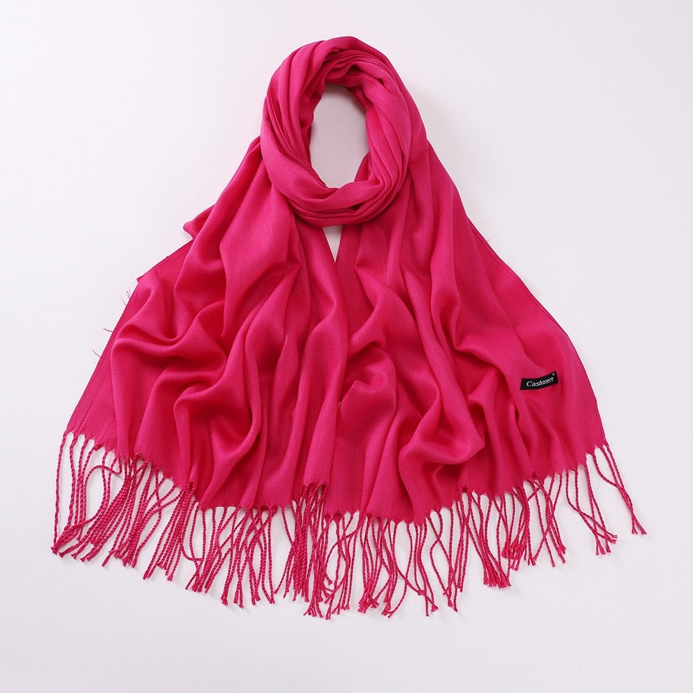 Autumn And Winter Cashmere-like Solid Color Long Scarf
