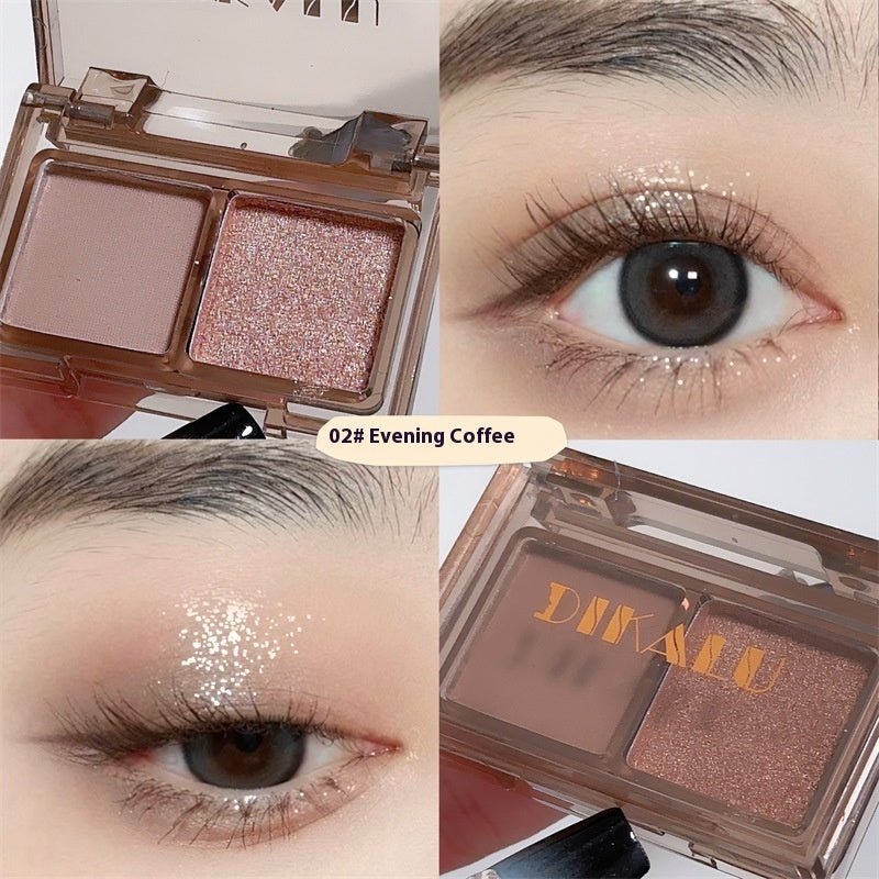 DIKALU Cool Two-tone Eye Shadow Plate Pink And Black Matte Shimmer Sweet And Spicy Punk