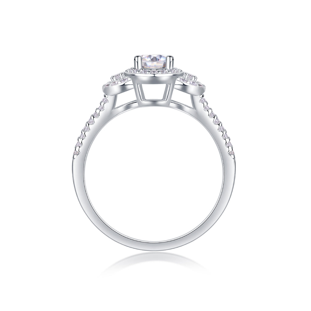 Dream Eden - A Wedding Ring Set With Top-quality Moissanite S925, Silver And Platinum-plated. The Ring Can Be Inspected With A Diamond Pen