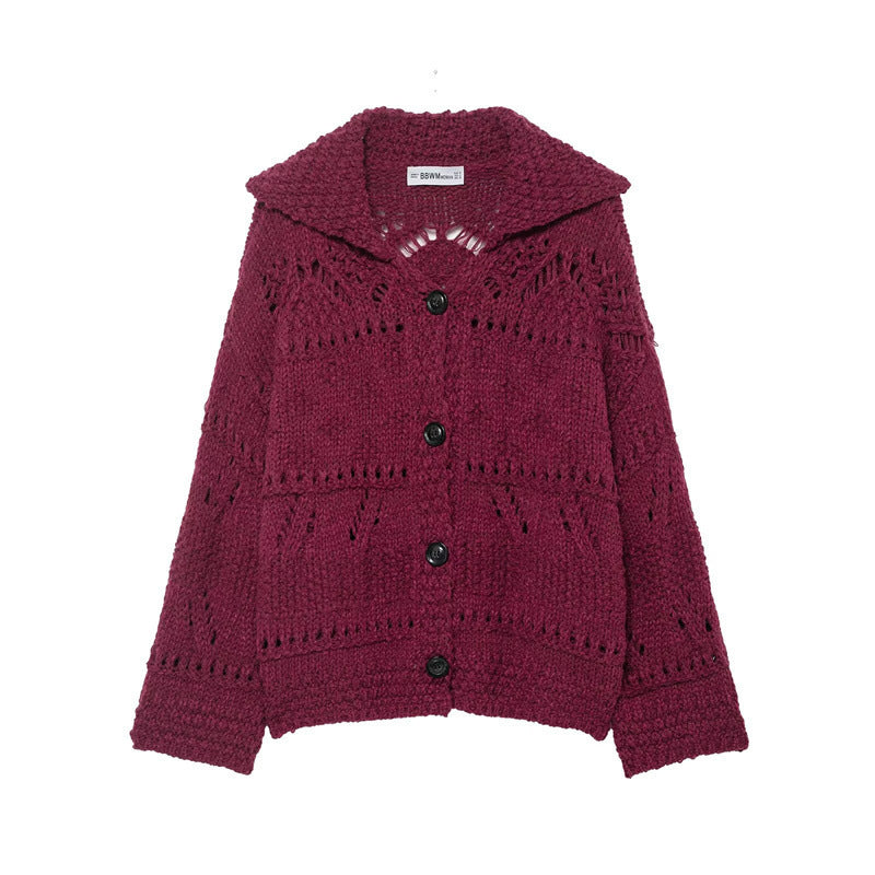 Women's Thick Needle Crochet Knit Cardigan Coat